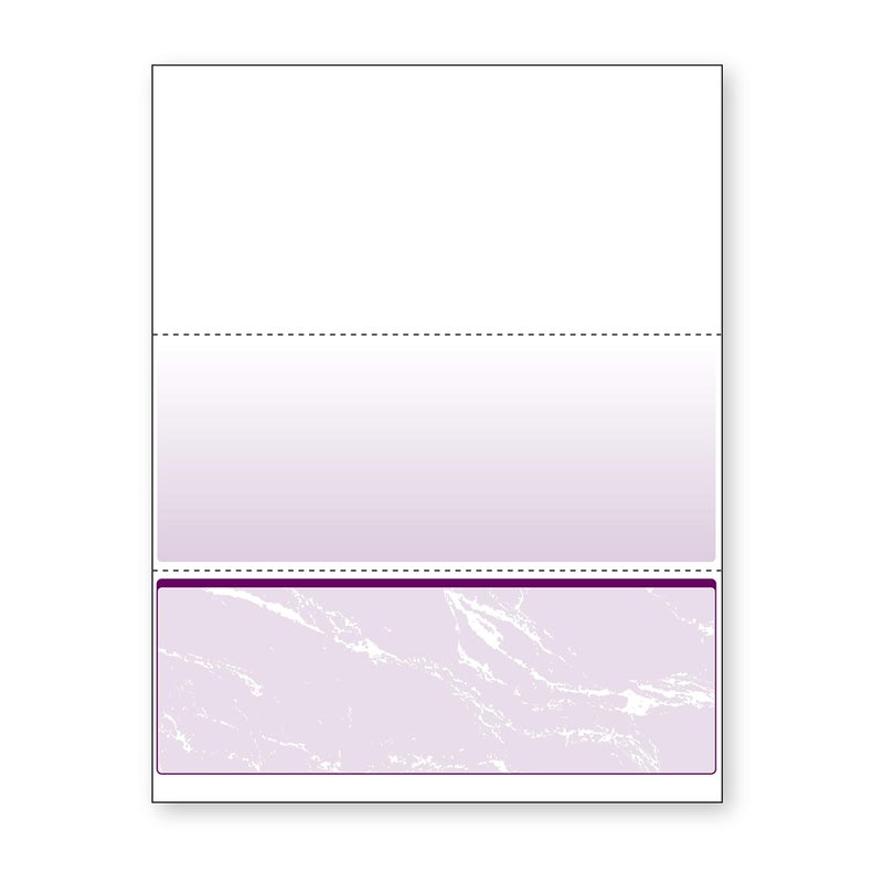 DocuGard Standard Purple Marble Bottom High Security Check Paper - QuickBooks & Laser/Inkjet Printer Compatible - 11 Security Features - 500 Blank Business Checks (04523) - Image 1